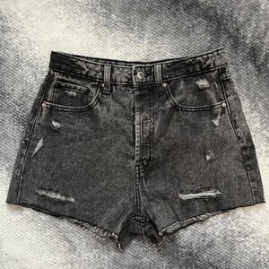 Wild Fable Highest Rise Distressed Cut Off Jean Charcoal Wash Gray Shorts 8